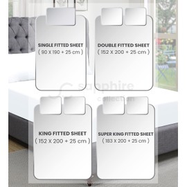 Sapphire collection 200 Thread Count 100% Egyptian Cotton Fitted Sheet (Single, White)