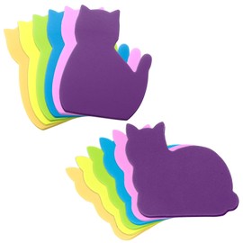 ElevateTech Cat Sticky Notes, 6 Color 12 Pack Bright Colorful Sticky Pad Kawaii Sticky Notes Cute Cat Notes Self-Sticky Note Pads Cartoon Animal Sticky Notes for Cats Lover
