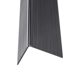 Evecad 48inch Non Slip Stair Nosing, Waterproof Self Adhesive Aluminum Stair Edge Protector for Indoor & Outdoor staircases, 10 Packs (Black)