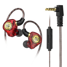 FEDAI Auriculares intraurales X1, con unidad de bobina móvil de 11 mm, auriculares HiFi, con auriculares con cable de 3,5 mm (con micrófono rojo