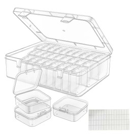 Caja organizadora de abalorio,31/16unidades, Caja Organizadora Plastico, Transparente Cajitas para Joyeria con Tapa para Abalorio Manualidades (31)
