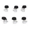 6 Pcs Guitar Tuning Pegs 3L3R Metal Body Black Wood