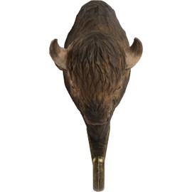 WILDLIFEGARDEN Wildlife Garden WG4543 Bison Hook - Hand Carved Animal Hook Made of Wood and Metal - Collection of American Animals