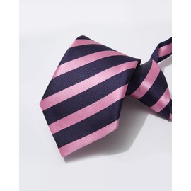 Kajeer Pre-Tied Kids Tie for Boys Girls Adjustable Kids Tie in Pink Blue Striped for School Uniform Graduation Wedding Cosplay