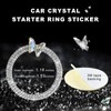 NYTKL Bling Ring Emblem Car Accessories, Crystal Rhinestone Butterfly Key