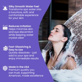 HTS Turbo Spa Water Softener for Hot Tubs - 1.5 lb Made in USA | Fast-Dissolving Powder for Silky Smooth Water | Hot Tub Spa Softener Additive Compatible with Chlorine, Bromine, Mineral, Biguanide