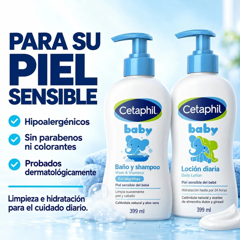 Cetaphil Baby Wash Y Loción Suave Para Piel Sensible 399