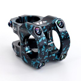 BESNIN Bike Stem 0 Degree 31.8mm for Handlebar 35mm Short Bike Stem Two Tone Stem Colorful Bike Stem (blue spot black main)