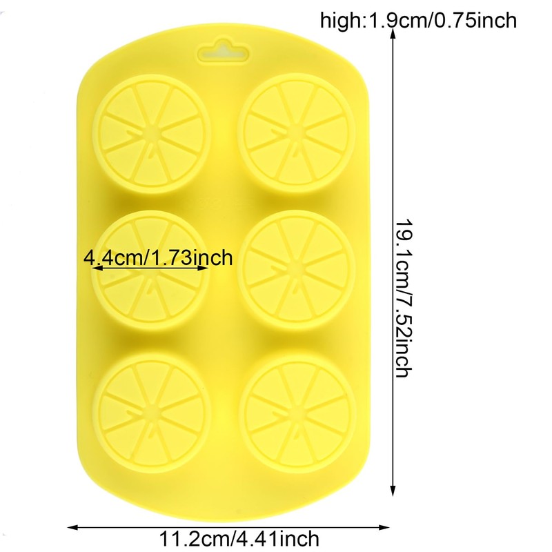 YIMINGMOLD Fruit Shaped Silicone Molds 6 Cavity Lemon Chocolate Mold