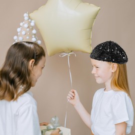 ABOOFAN French Beret Hat Sequins Beret Hat Rosy Shiny Hat Sparkle Beanie Hat Polyester Artist Hat Fashion Baser for Women Girls, black