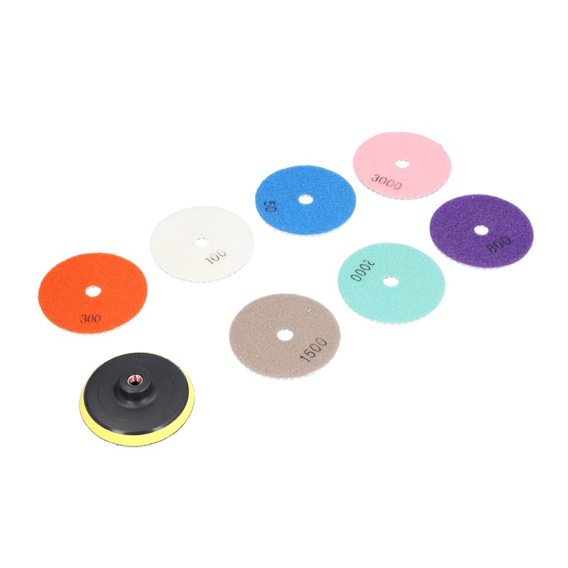 7Pcs Diamond Polishing Pads Wet Dry Polish Kit Grit 1Pc