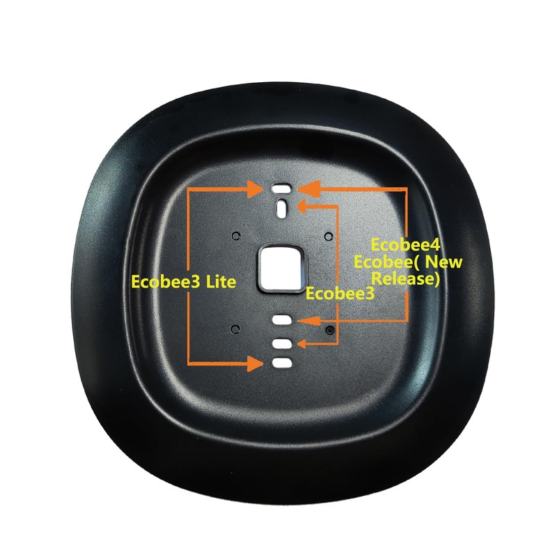 Thermostat Black Decorative Wall Trim Plate Mount Fit for Ecobee3,