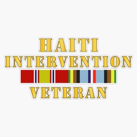 HOF Trading Army - Haiti Intervention Veteran W Exp SVC Vinyl Sticker Waterproof Decal Laptop Wall Window Bumper Sticker 5"