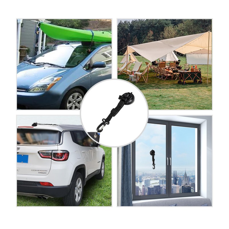 REDCAMP Heavy Duty Suction Cup Anchor with Long Straps and