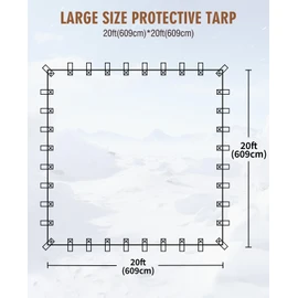 HIRALIY 20 Mil Heavy Duty Waterproof Tarp, 20x20ft Black Tarpaulin with Reinforced Webbing Loops, Multipurpose Oxford Fabric Tarp for Firewood, Roof, Camping, Pool