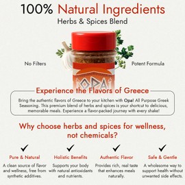 OPA Greek Seasoning - Mediterranean Spice Blend for Meat, Vegetables, Marinades, and Grilling - Herb & Spice Mix for Cooking - Red Shaker Jar (Zestó)