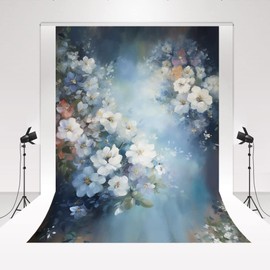 Kate Blue Flowers Wedding Backdrop 1.5 x 2.2 m / 5 x 7 ft Vintage Princess Photo Studio Background