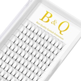 B&Q Eyelash Fans, 5D-D-0.10-9 Eyelash Extensions, Ready-to-Use Eyelashes, Fan, 0.10 Eyelash Extension, Volume Eyelashes, C D Curl, Black (5D-D-0.10, 9 mm)