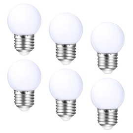 Poinivo LED Night Light Bulb,3W E27 LED Light Bulbs,Low Wattage Small Light Bulbs,6500K Daylight White,Energy Saving Light Bulb,15 Watt Equivalent,for Bathroom Vanity Porch String Light Bulbs,6 Pack