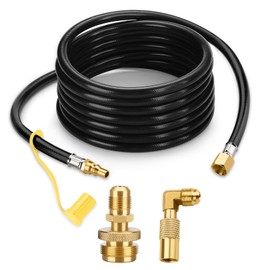 WADEO 12 FT Propane Quick Connect Hose for RV to Gas Grill, Converter Replacement for 1 LB Portable Appliance or Blackstone 17" and 22" Griddle to RV 1/4" Female Quick Disconnect