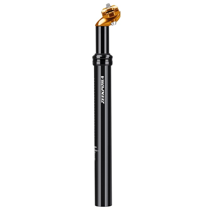 31.6 mm diameter spring-loaded seat post, lightweight and adjustable, spring-loaded