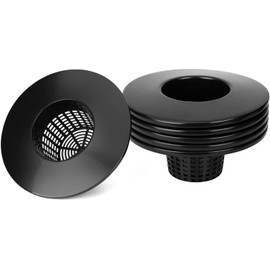 Lykvrii 5 Pack 6 Inch Net Pots for 5 and 3.5 Gallon, 5 Gallon Hydroponic Bucket, Wide Lip Net Pot Lid, DWC Hydroponic Baskets Lids - Black