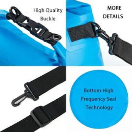 RLX Outdoors Waterproof Dry Bag, 500D PVC, Abrasion Resistant with Shoulder Straps (Blue, 20 Liter)
