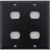Matte Black 2 Gang Wall Plate with 4 Despard Openings