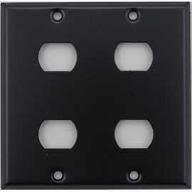 Matte Black 2 Gang Wall Plate with 4 Despard Openings