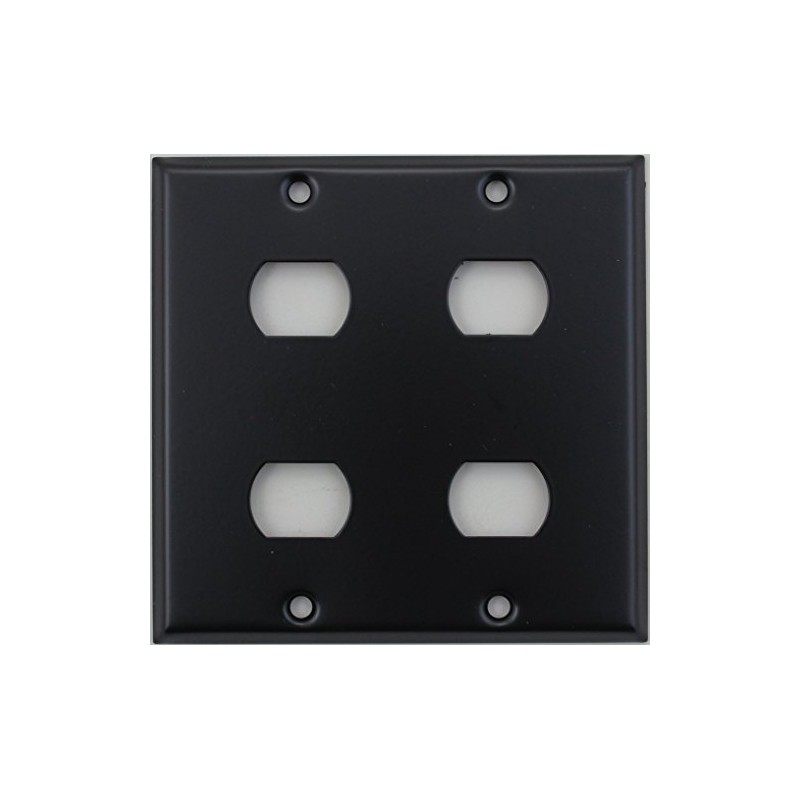 Matte Black 2 Gang Wall Plate with 4 Despard Openings