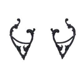 Bethynas Gothic Black Elf Ear Cuffs with Piercing Punk Earring Studs Creative Contour Earrings Cosplay Ear Wraps Hip Hop Huggie Statement Jewelry for Teen Women