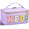 Geetery Chenille Letter Bag Nylon Meds Makeup Cases Preppy Patch