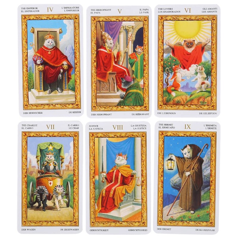 Formemory Tarot Cards Set of 78 White Cat Tarot Divination