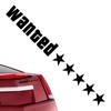 Wanted Car Stickers - Wanted Five Stars Car Window Decals,Motor