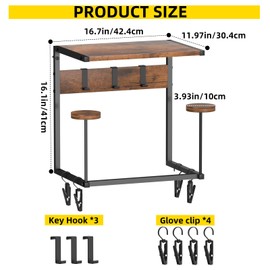 Urban Deco Motorcycle Helmet Holder Wall Mount, Helmet Rack with 2 Hat Stands, Helmet Stand for Display Wall Mount, Motorcycle Accessories Gear Storage for Men, Small