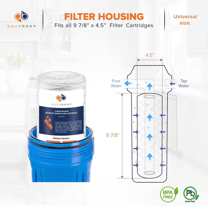 Aquaboon 5 Micron Water Filter 10 x 4.5 inch -