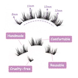 Fyonas Lash Clusters Individual Lashes 3D Natural Look Fake Eyelashes 7 Pairs Pack Wispy Lashes Handmade Short Eyelashes | Cluster 05