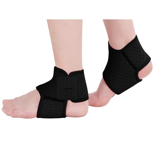 2 Pack Ankle Braces for Kids Child Adjustable Mesh Compression Ankle Tendo Foot Support Protector Stabilizer Wraps Ankle Guards for Juvenile Sprains Injuries, Arthritis Relief, Joint Pain, Ankle Sore
