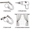 Kowibcl 4Pcs Square Metal Decorative Curtain Holdbacks, Wall Mounted Window