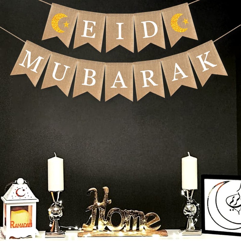 Eid Mubarak Banner Mubarak Party Decoration Ramadan Party Decorations Supplies