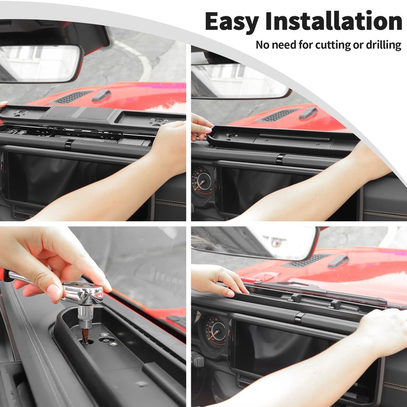 JWWY for Jeep JL Phone Holder Mount with Storage Tray