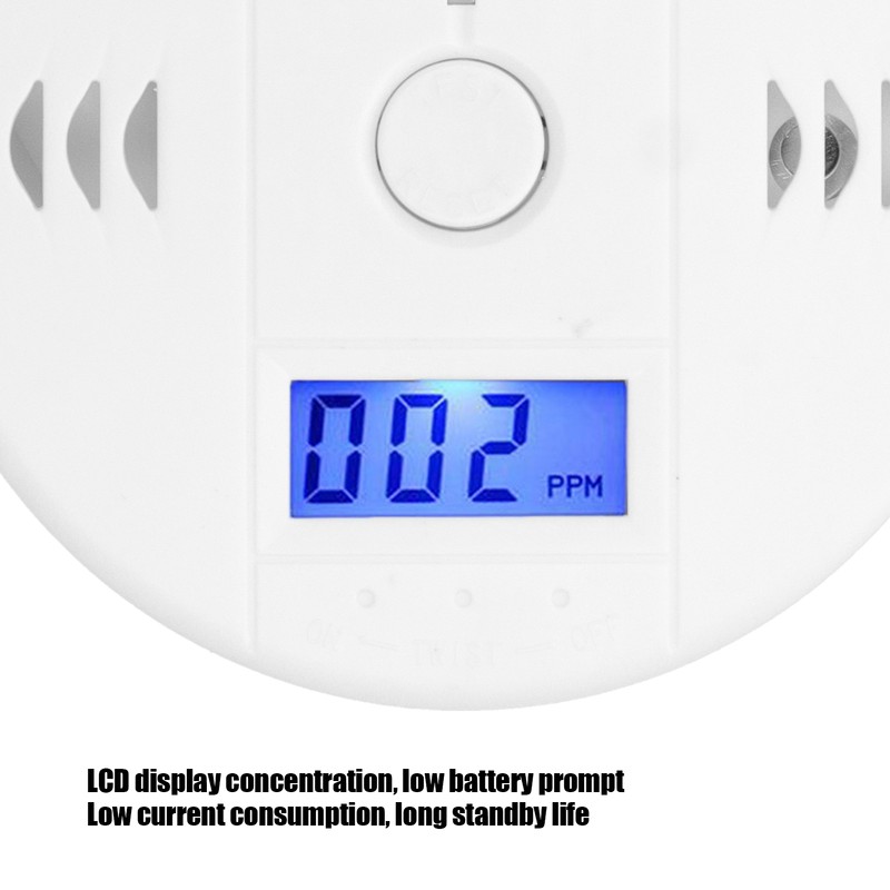 Carbon Monoxide Detector Alarm with LCD Display Soot Home Gas