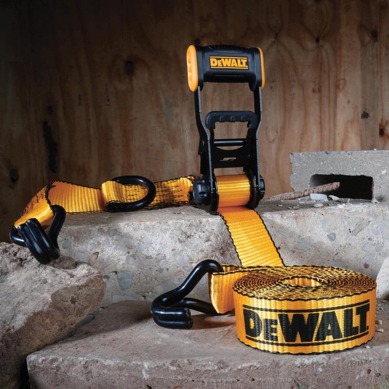 DEWALT DXBC18002 Black/Yellow 1.25" x 12' Ratchet Tie Down Straps