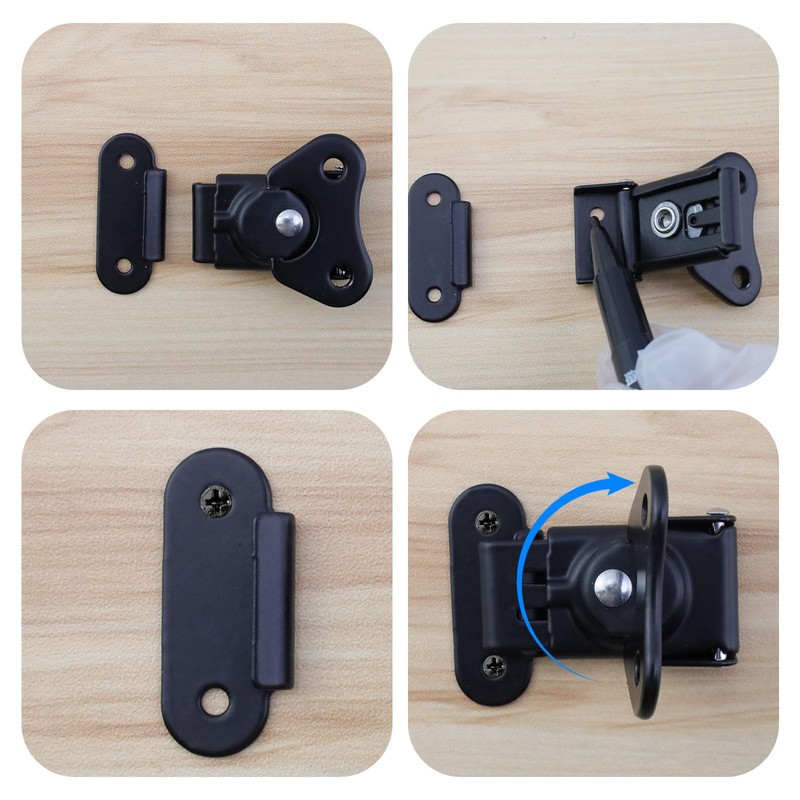 MY MIRONEY 4-Pack Black Spring Loaded Butterfly Twist Latch and