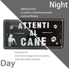 Cartello Attenti al Cane Metallo Riflettente 30 x 15 cm