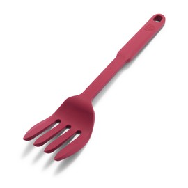 GreenLife Herramientas y utensilios de cocina, tenedor de silicona 10 en 1 para mezclar puré y raspar, resistente al calor y a las manchas, apto para lavaplatos, rojo