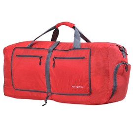 Woogwin Travel Duffel Bag Large Foldable Waterproof Overnight Bag for Beach Swim Bags Pool Sports Gym(Red)