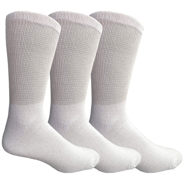 Yacht & Smith Loose Fit Non-Binding Soft Cotton Diabetic Crew And Ankle Socks, Bulk Value Pack