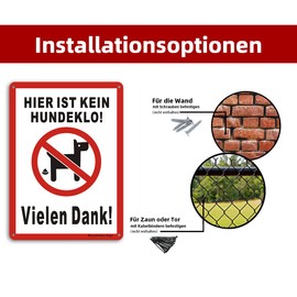 No Dog Toilet Sign No Dog Toilet Sign 180 x 250 mm 2-Piece Aluminium Sign Prohibition Dog Loo / Dog Poo