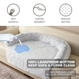 Tinaco Tinaco Luxurious Calming Dogs/Cats Bed Mats, Washable Removable Couch Cover, Plush Long Fur Mat for Pets, Waterproof Lining, Perfect for Small, Medium and Large Dogs and Cats (Gradient Gray, XXL)